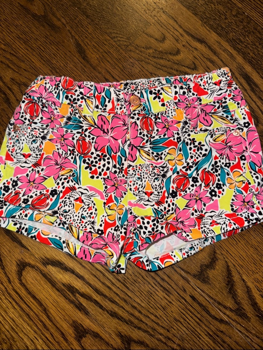 Pink Floral & Leopard Print Shorts